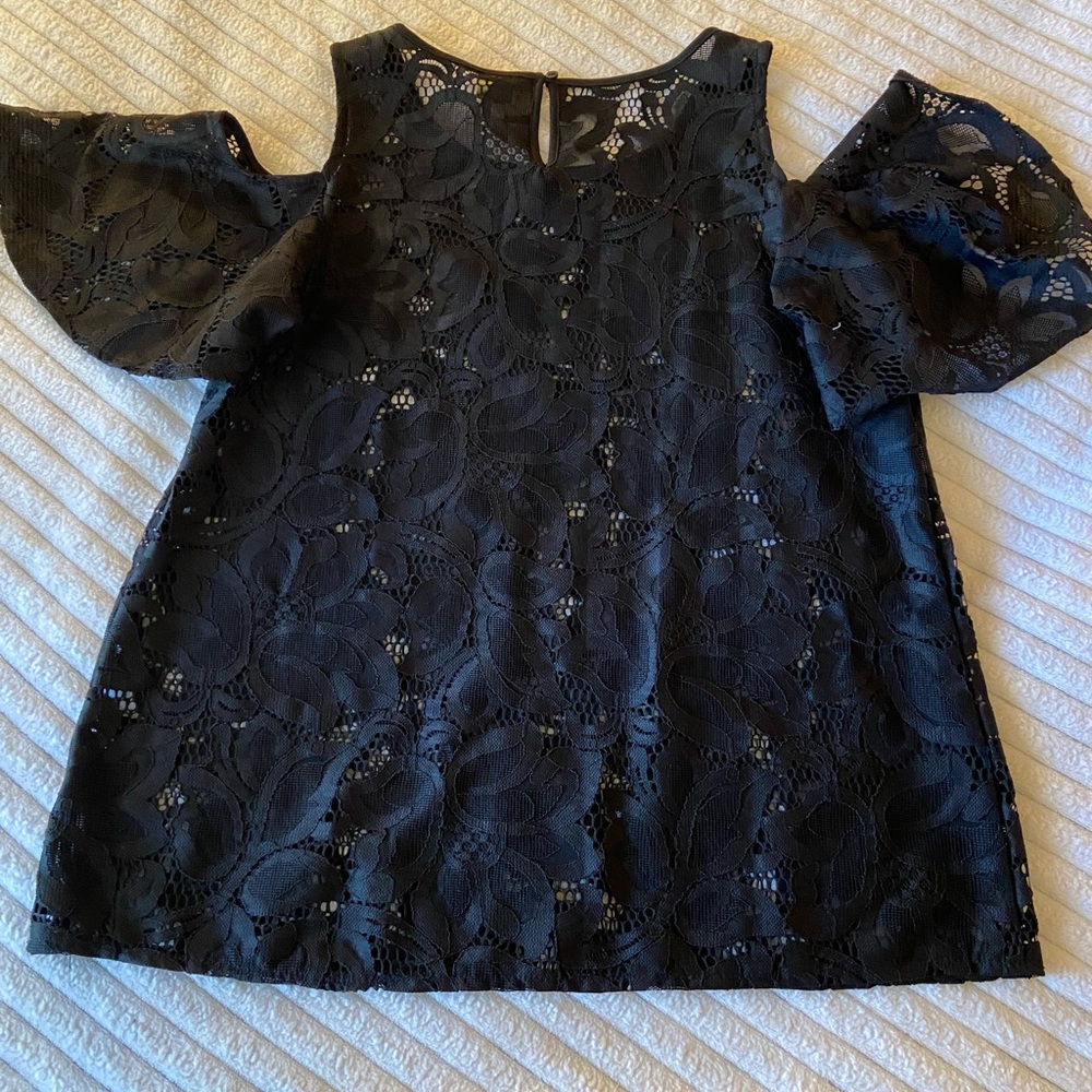 Worthington Cold Shoulder Blouse Black